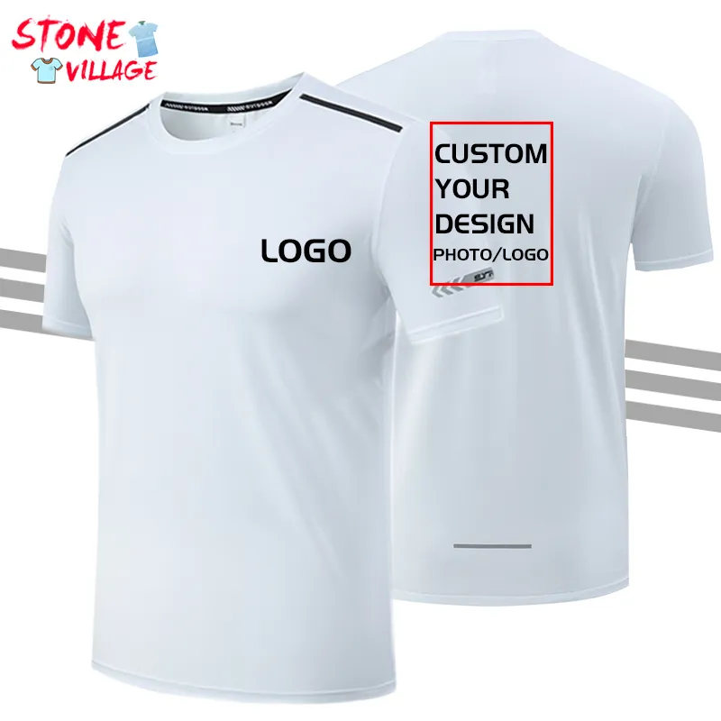 High quality Custom Men s Running T shirts Quick Dry Compression Sport Clothes Fitness Gym Shirts Print Own 7 color 220722