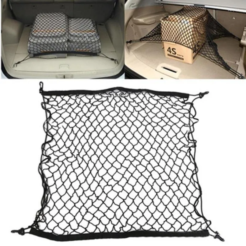 Автомобильный организатор Trunk Net Bugge Storage Cargo Nylon Ratchatable Elastic Setse с 4 пластиковыми крючками 70 Universal Blackcar