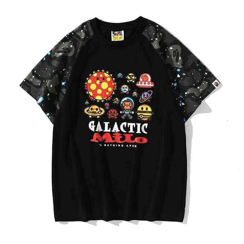 Camiseta de manga corta con estampado de dibujos animados de estrellas luminosas de la marca Co de marca de moda de verano