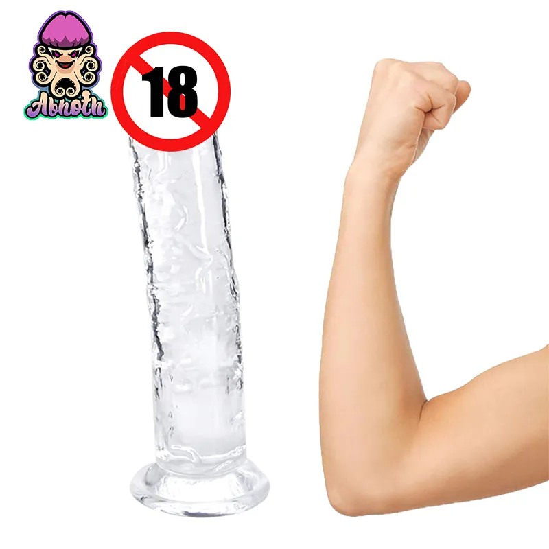 Abhoth Realistic Soft Lifelike Beginner sexy Toy Jelly Dildo Clear with Strong Suction Cup for Womens Adult Anal Peni