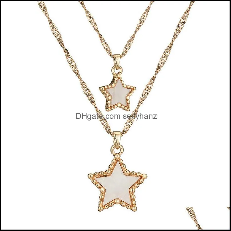 Women Fashion Pendant Necklace Charm Candy Color Acetic Acid Plate Star Multilayer Clavicle Chokers Necklaces Jewelry Gift 2975 Q2