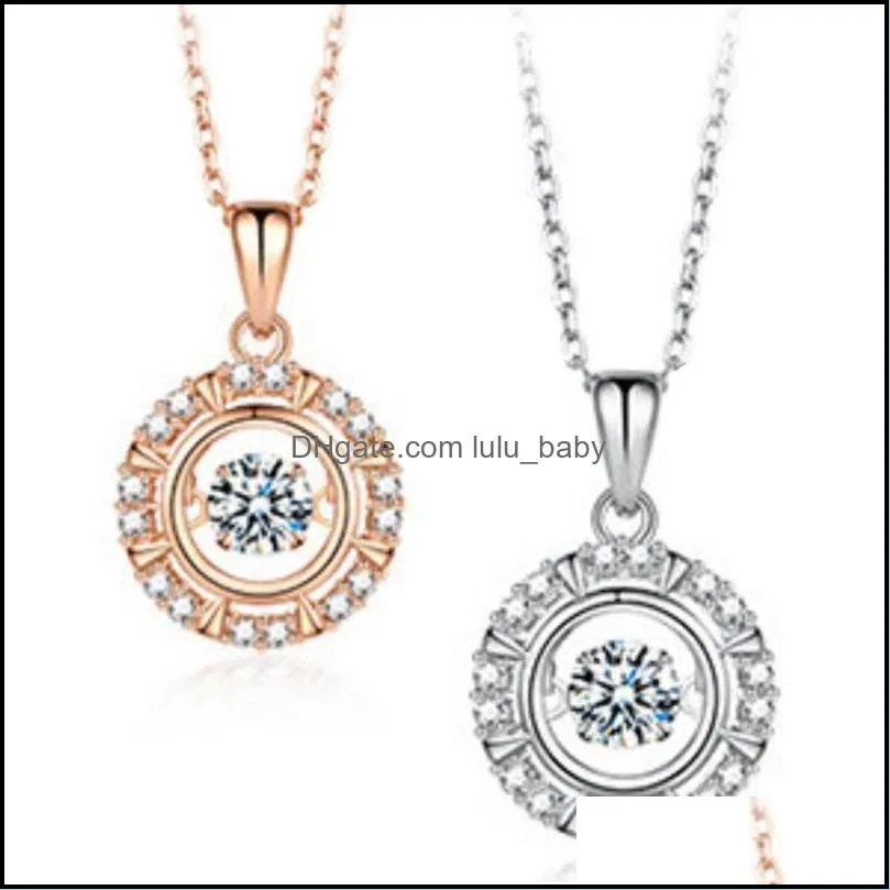 Anhänger Halsketten Sier Halskette Kristalle für Frauen Hochzeit Schmuck Valentinstag Geschenke Rose Gold Drop Baby Dhvcf