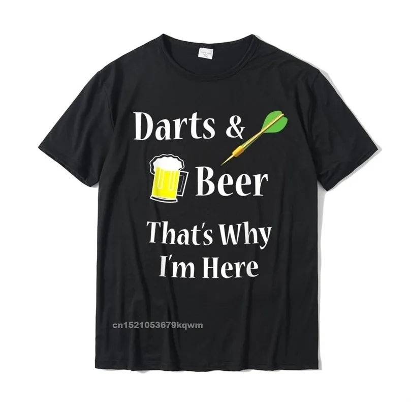 ダーツビールダーツプレーヤーのための面白いTシャツ通常のコットンメンズトップシャツプレーンTシャツ220509