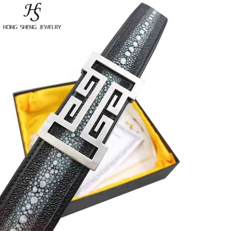 HS-SBO4 Luxury quality real stingray leather belt