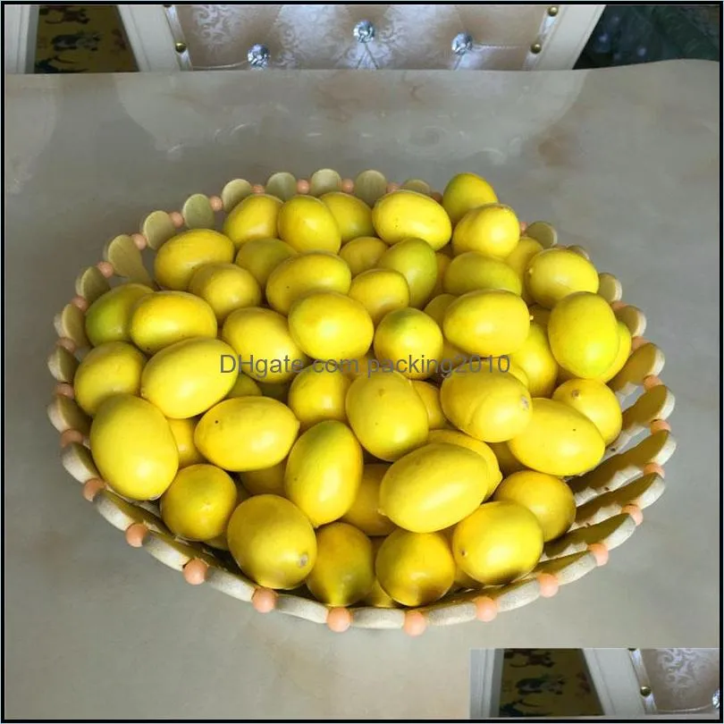 Mini Yellow Artificial Faux Lemon Simulation Plastic Fruits Living Room Kitchen Home Decoration Table Decorative Ornament ZA2603