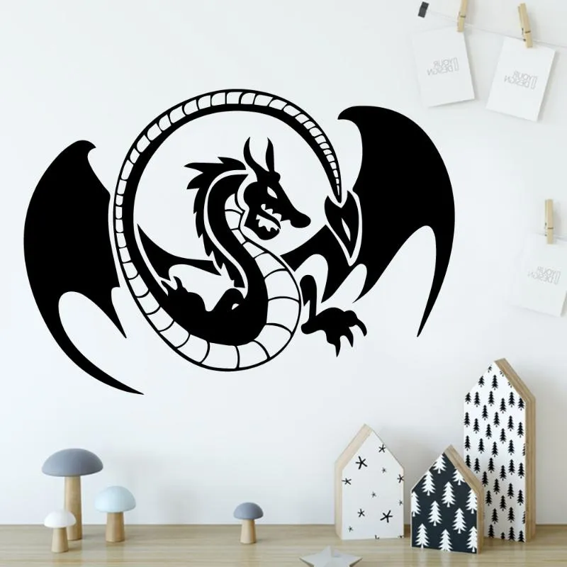 Stickers muraux 2022 Dragon Papier peint auto-adhésif pour chambres d'enfants Décoration Adesivo De Parede