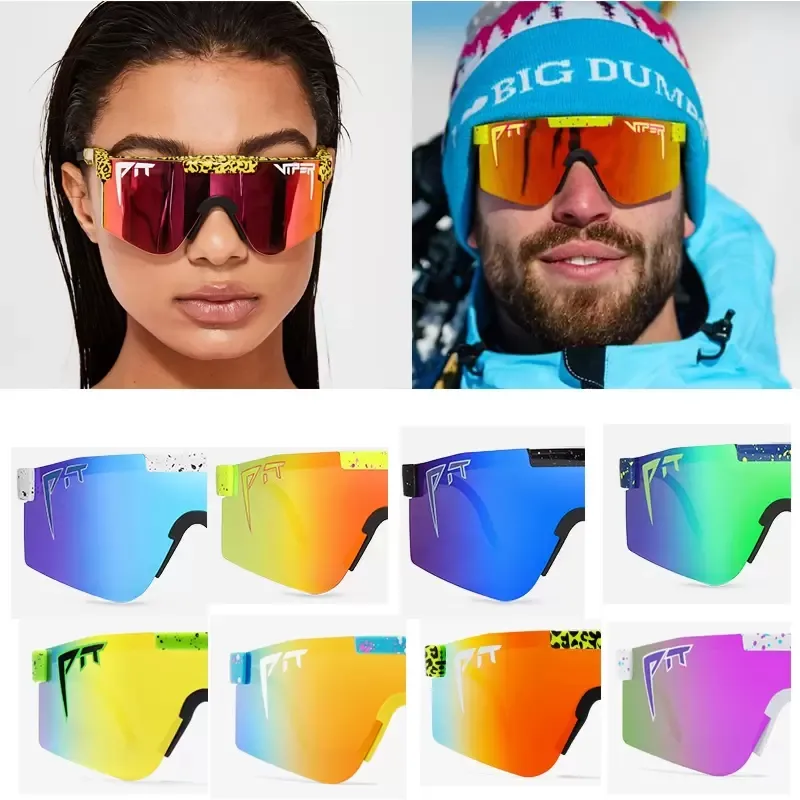 2022 Diseñador de lujo Gafas de deporte Gafas de montar Glasses TR90 Gafas de sol Polarizadas para hombres Mujeres Al aire libre A prueba de viento Eyewear 100% UV Lente con espejo regalo