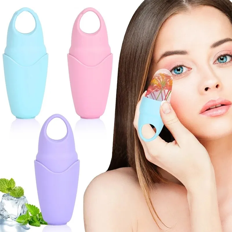 Ansiktssilikon Ice Cube Massagers Ice Roller Globe Face Eyes Treatment Silicon Mold Makeup Beauty Massager