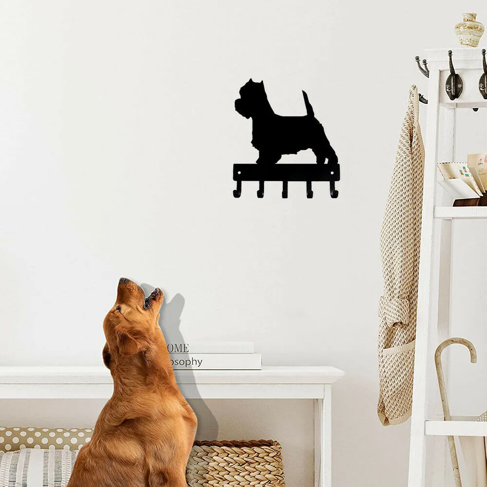 West Highland Terrier Westie Dog Key Rack Hanger - 6 inch/9 inch Metal Wall Art