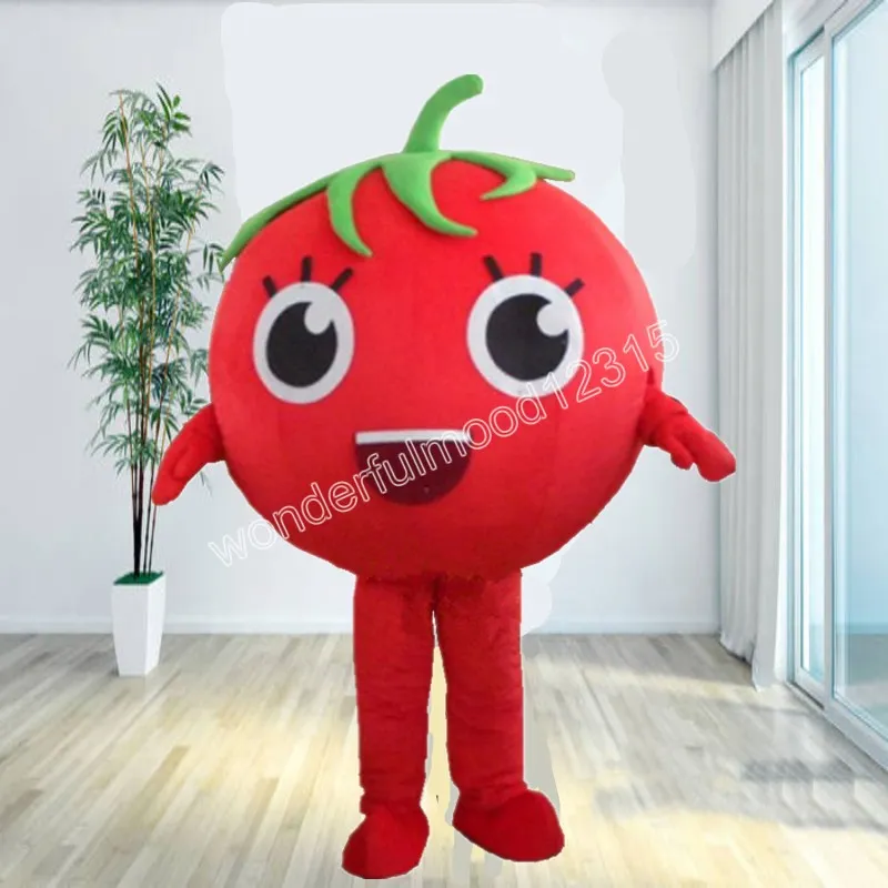 Costumes de mascotte de tomate de noël, tenue de personnage de dessin animé de haute qualité, costume d'halloween, fête à thème en plein air, robe unisexe pour adultes