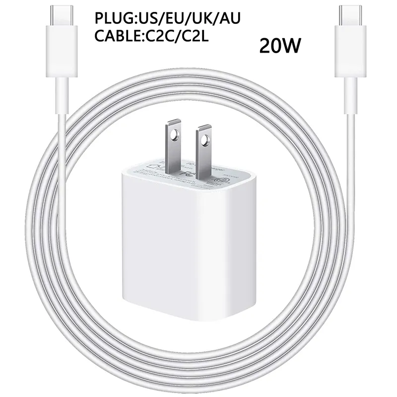 Cavo USB C per adattatore di ricarica rapida PD da 20 W per Apple Iphone 14 13 12 Mini 11 Pro Max Linea dati di ricarica per telefono