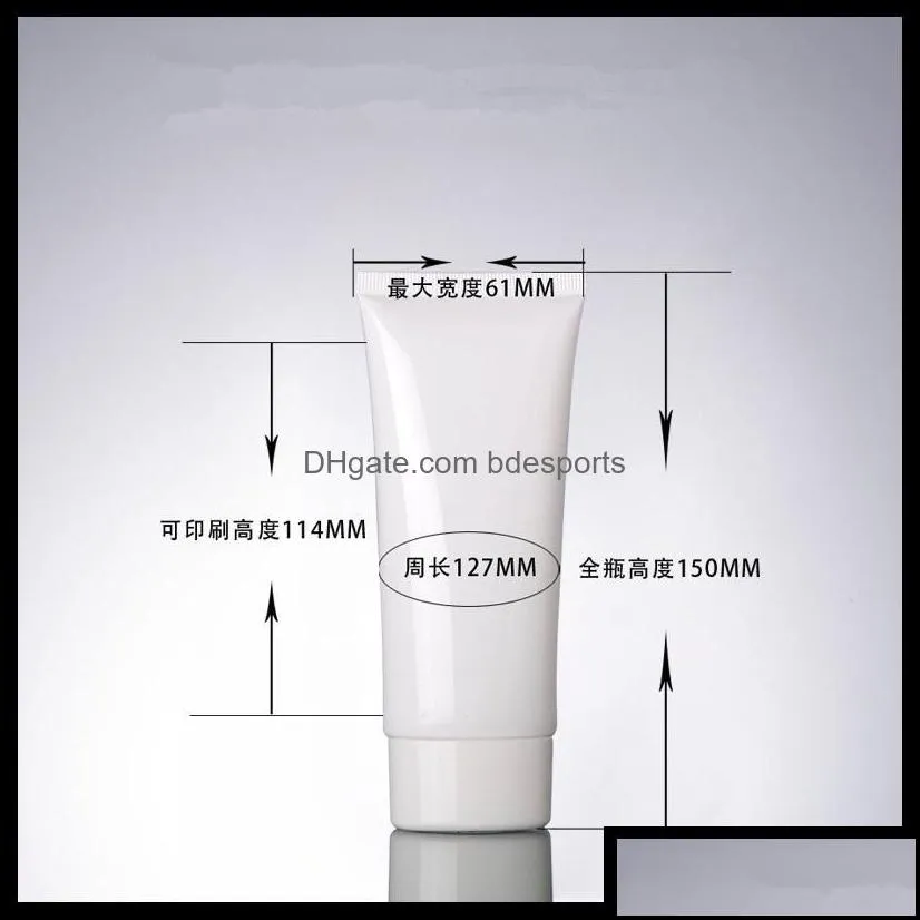 50ml 100ml White Cosmetic Plastic Tube For Hand Cream Soft Tube Screw Cap Clearer Soft Tube Flip Cap