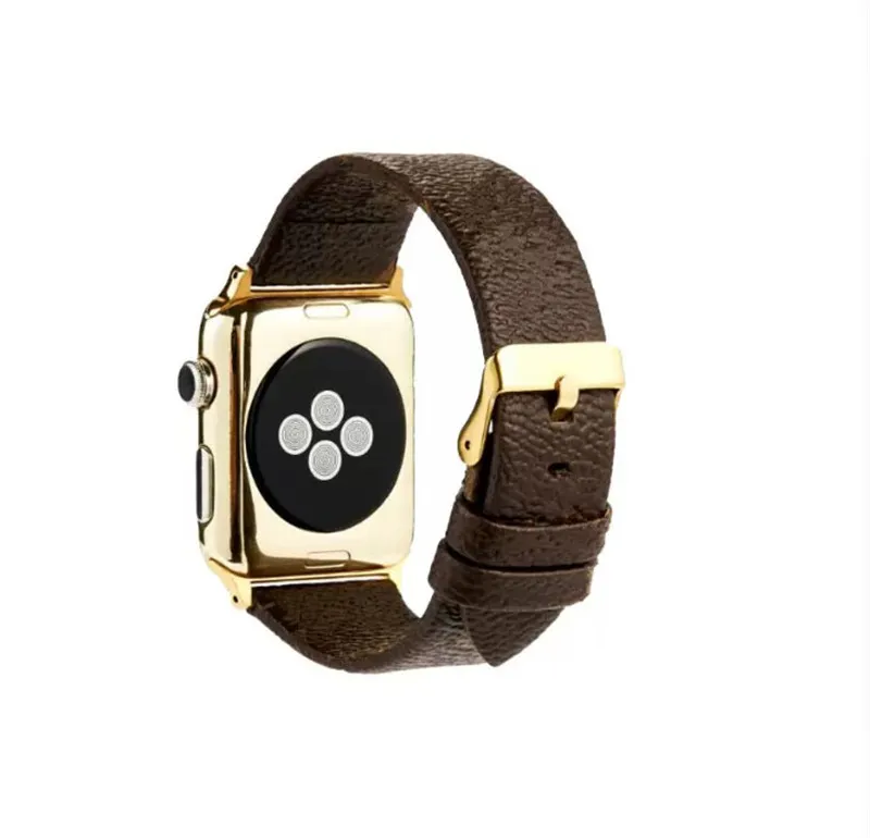 Top Designer Watch Bands Strap para Apple Watch Band 38 mm 40 mm 41 mm 42 mm 44 mm 45 mm iwatch SE 7 6 5 43 2 1 bandas Coras de cuero PU brazalete Fashion Stripes Smart Watchband