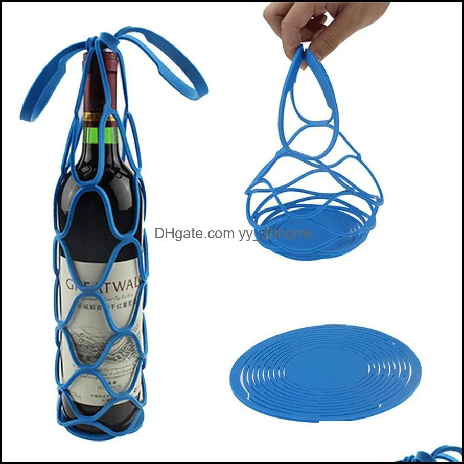 Mats & Pads Spot supply basket silicone red wine bag practical can be used as heat insulation pad and can add luminous effect