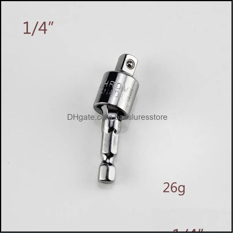 1pcs Electric Drill Socket Adapter for Impact Driver with Hex Shank to Square Socket Drill Bits Rotatable Extension 1/4