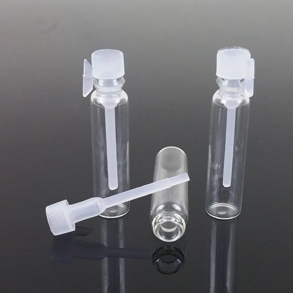 1000pcs/lot 1ml 2ml 3ml Cam Parfüm Şişesi Şişe Mini Örnek Flakonlar Kozmetik Konteyner