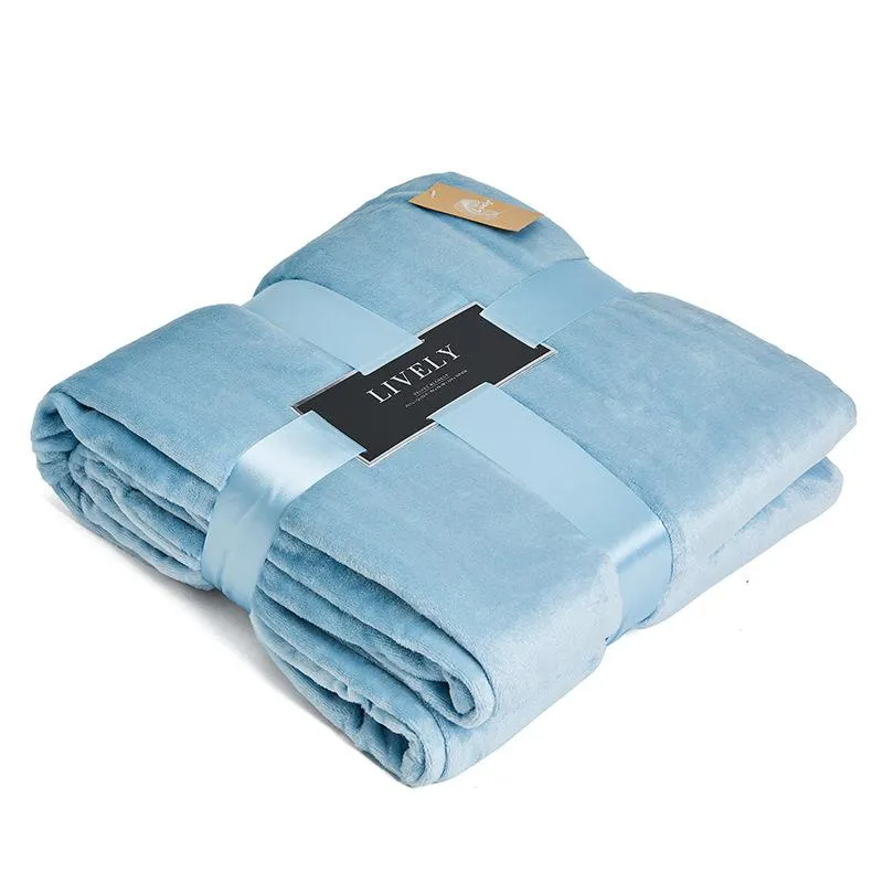 167*229 solid color light flannel blanket plus velvet coral fleece blanketr Inventory Wholesale
