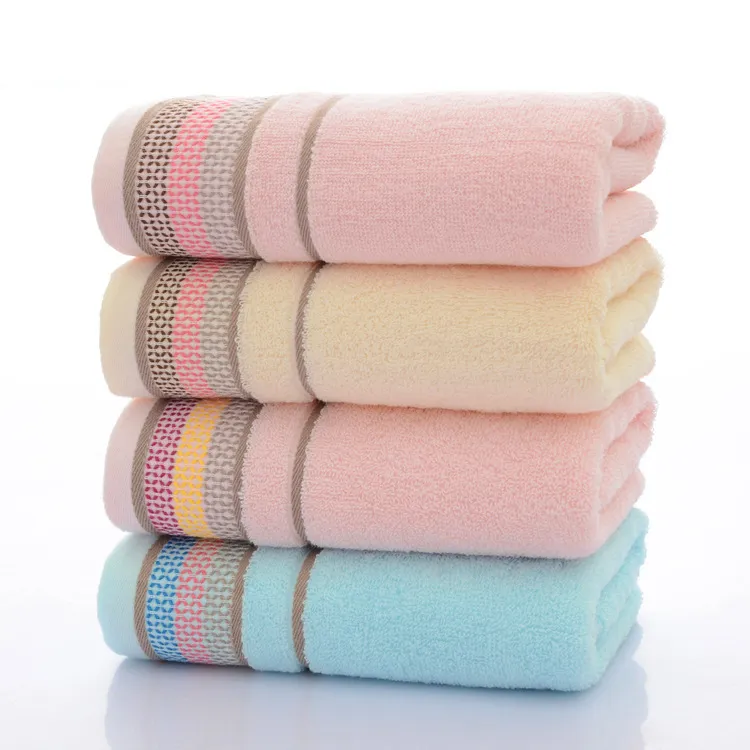2 pc / set Venda quente de algodão puro Cut-off Água Absorvente Toalha Personalizado Presente Liso Adulto Necessidades diárias Face Wash Towel 76x34cm