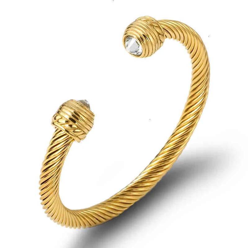 Leichtes Luxus-Armband mit gedrehtem Kabel, Splitter-Armreif, Manschette, mehrere Armbänder, Designer-Schmuck, Herren-Frau, Gold