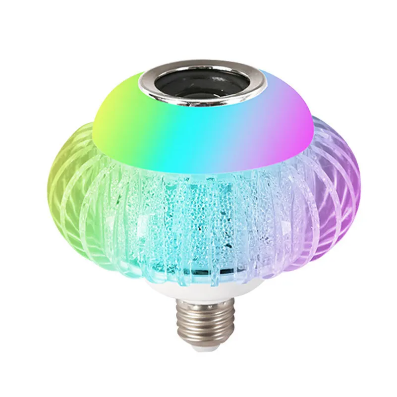 EDISON2011 توفير الطاقة الإضاءة السكنية مكبر صوت جهاز التحكم عن بُعد 12W RGB E27 LED SMART LAMP للمنزل