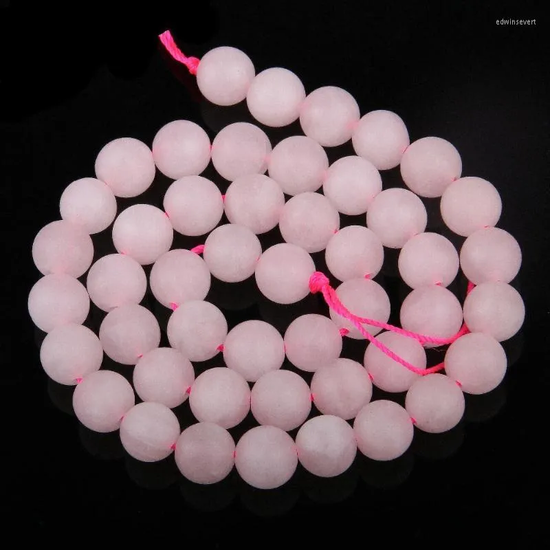 Другие оптовые матовые розовые кварцевые бусинки круглый круглый натуральный камень 4 6 8 10 12 мм DIY для браслета 15 "Другие Edwi22