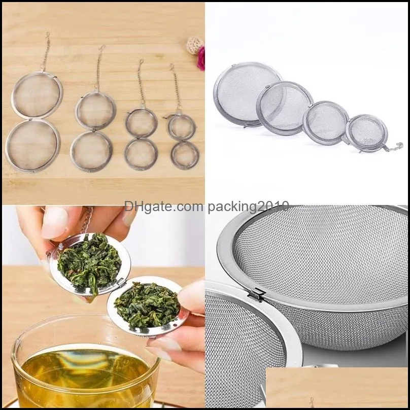304 Tea Tools Infuser Filter Stainless Steel Silver Gray Ball Filters Cup-Type Teapot Accessory Circular 1 8jy B2