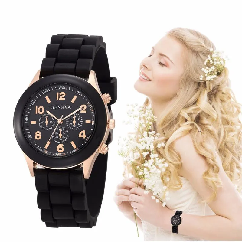 손목 시계 시계 여성 패션 캐주얼 쿼츠 손목 시계 젤리 실리콘 스트랩 레이디 시계 S OROGIO UOMO