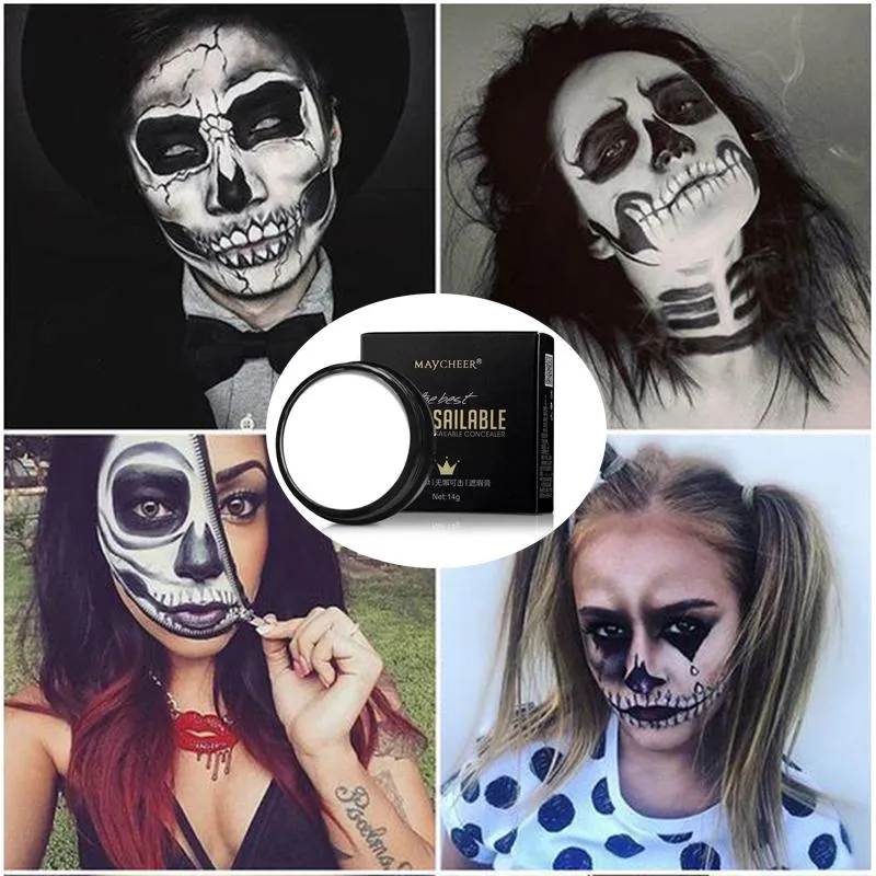 Fundacja 14 Kolory Cosplay White Makeup Cream Concealer Face Halloween Wampira Zombie Heath Ledger Clown Ciała Narzędzie do malowania