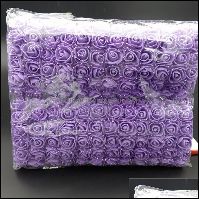 Decorative Flowers & Wreaths 144 Pcs/ Pack Mini Foam Artificial Rose Flower Bouquet Wedding Decor Craft Supplies Xobw