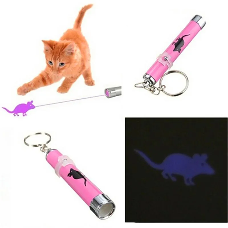 Giocattoli per gatti Giocattolo creativo con luce a LED per animali domestici divertenti per gatti interattivi con penna puntatore con ombra luminosa del mouse di animazione