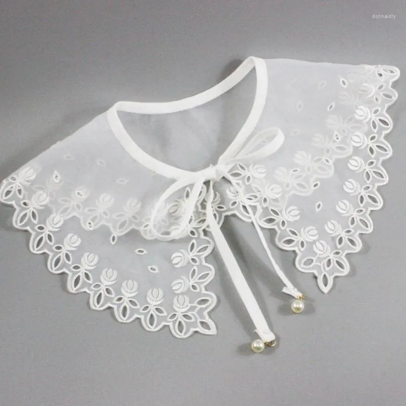 Bow Ties Women Lace Fake Collar Shirt Blouse Detachable For Half Tops White Flase Collars Shwal Female Accessories Donn22