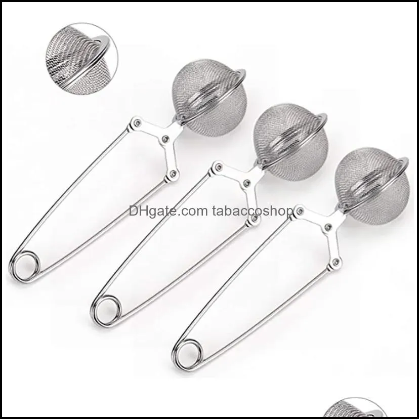 Snap Ball Tea Strainer Stainless Steel Strainer With Handle For Loose Leaf Tea Fine Mesh Tea Balls Filter Infusers 4.5cm HH21-812