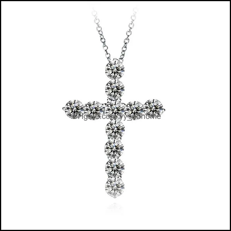 pendant necklaces 2022 fashion cross necklace silver color on the neck for women anniversary gift jewelry wholesale moonso x6152