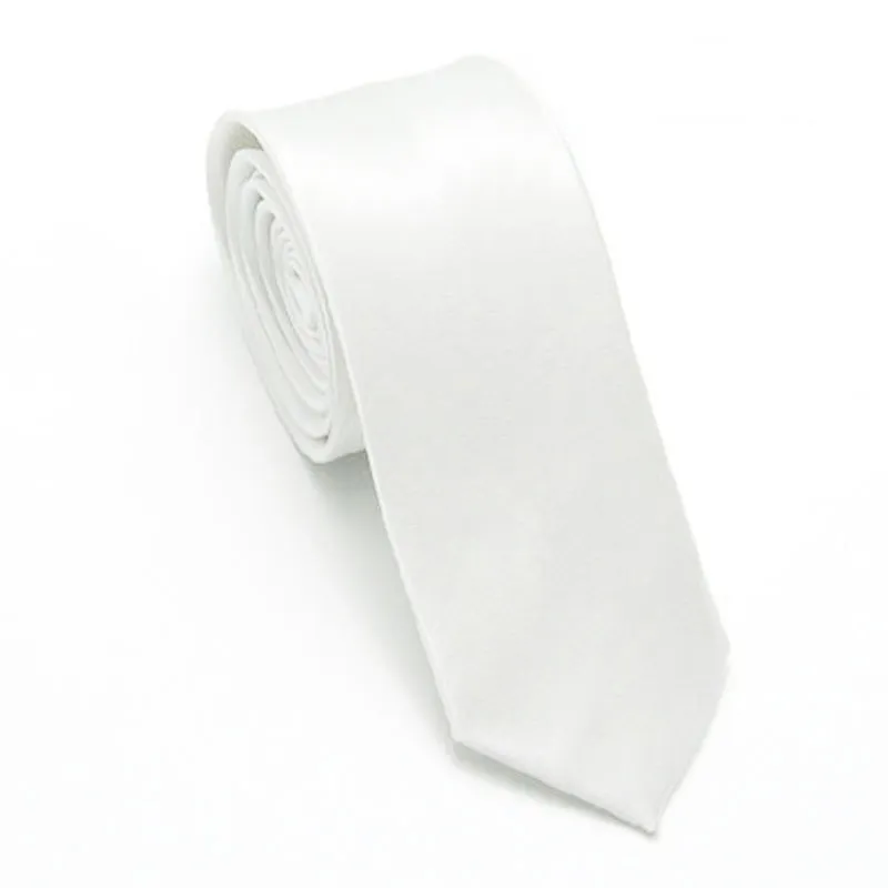 Blank Sublimation Tie for Men Solid White Polyester Neckties Blanks Men's Ties for Weddings Parties