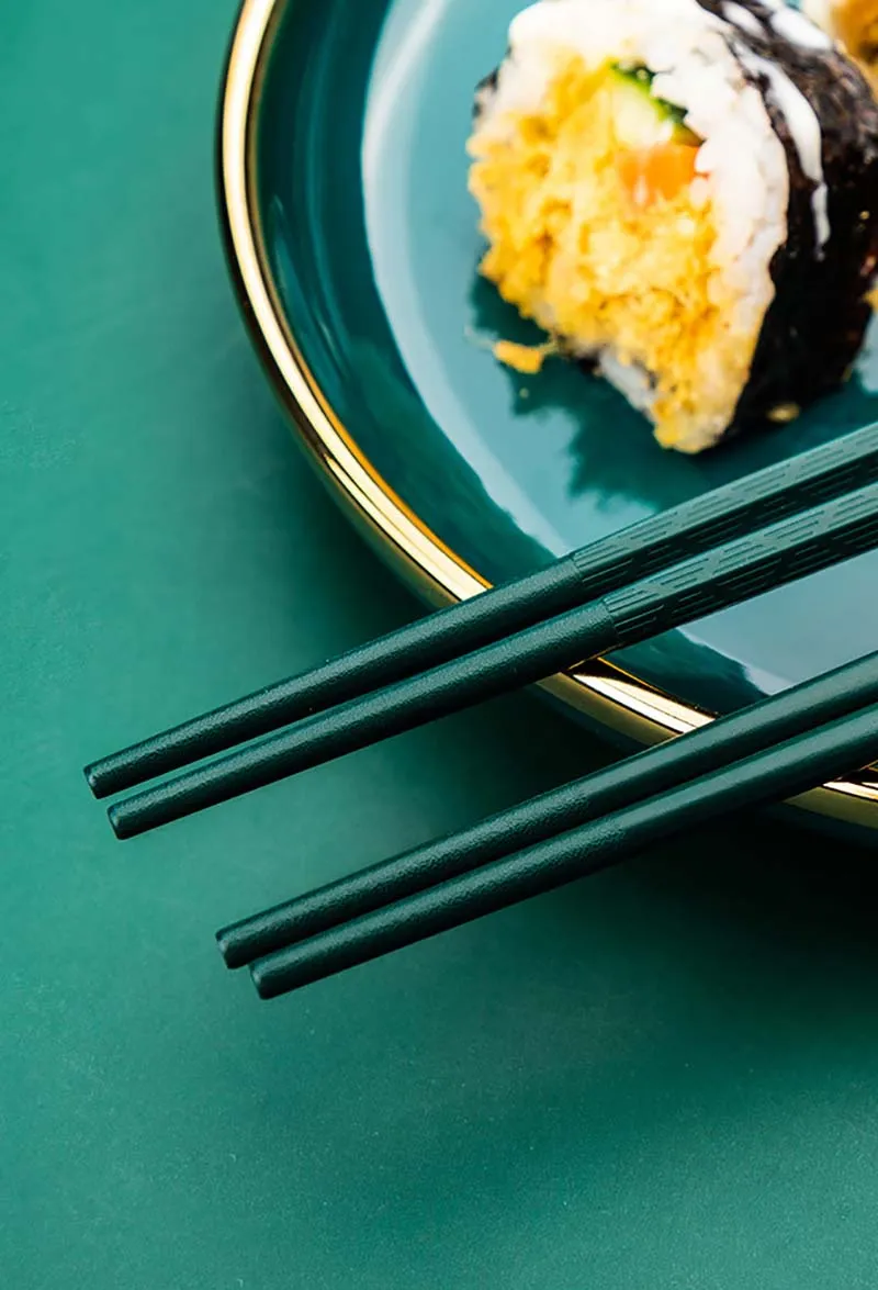 ZYDYRX 10 Paia Bacchette Sushi Lavabili Chopsticks Legno Cinesi