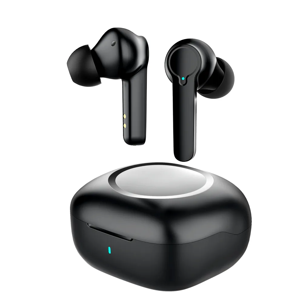 Bluetooth TWS-hörlurar spel hörlurar in-ear muffie för Android Samsung iPhone Trådlös stereo-brusreducerande handfria samtal headset 300mAh laddningsbox