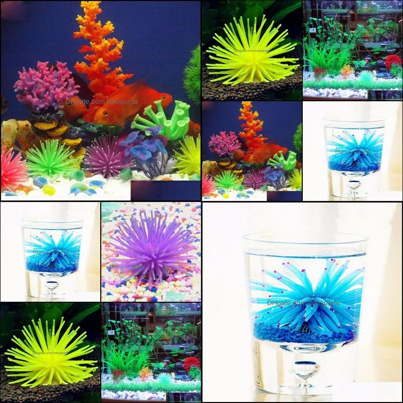 10cm Silicone simulation artificial fish tank aquarium fake coral plant underwater aquatic Sea Anemone ornament decoration accessory