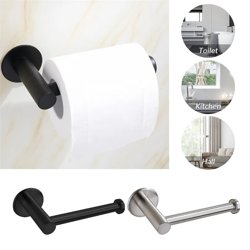 Wandbevestiging Toilethouder Roestvrij stalen badkamer Keuken Roll Papier Accessory Tissue Accessoires Holders 220611