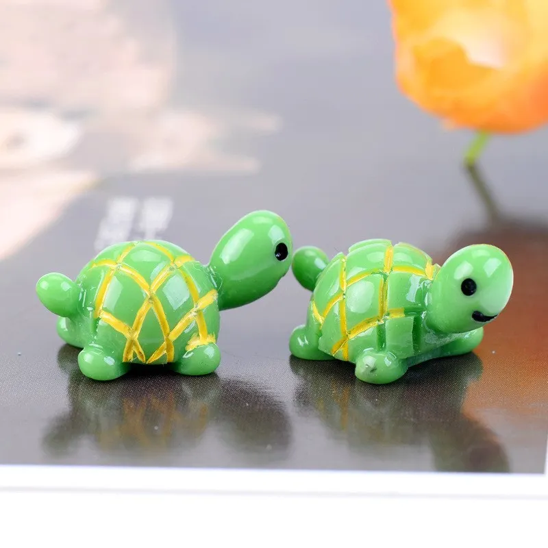 Artificiale carino tartaruga verde arti e mestieri animali fata giardino miniature mini muschio terrari artigianato in resina figurine DH9899