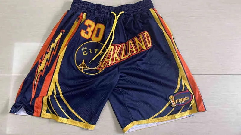 Nuovi pantaloncini al curry La parata dei campioni Pantaloncini da basket Tasca con cerniera Blu Bianco Taglia S-XXL Team Gears