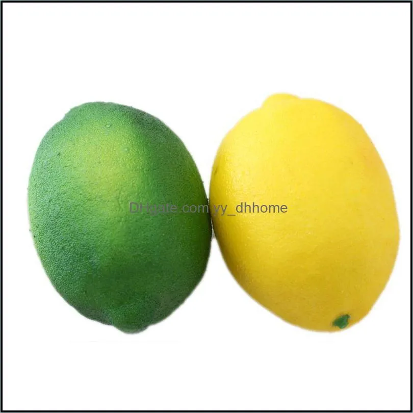 Wholesale-1pc Lifelike Simulation Large Lemons Decorative Plastic Solid Artificial Fruit Cabinet Home Decor Party Fake Fruit Model