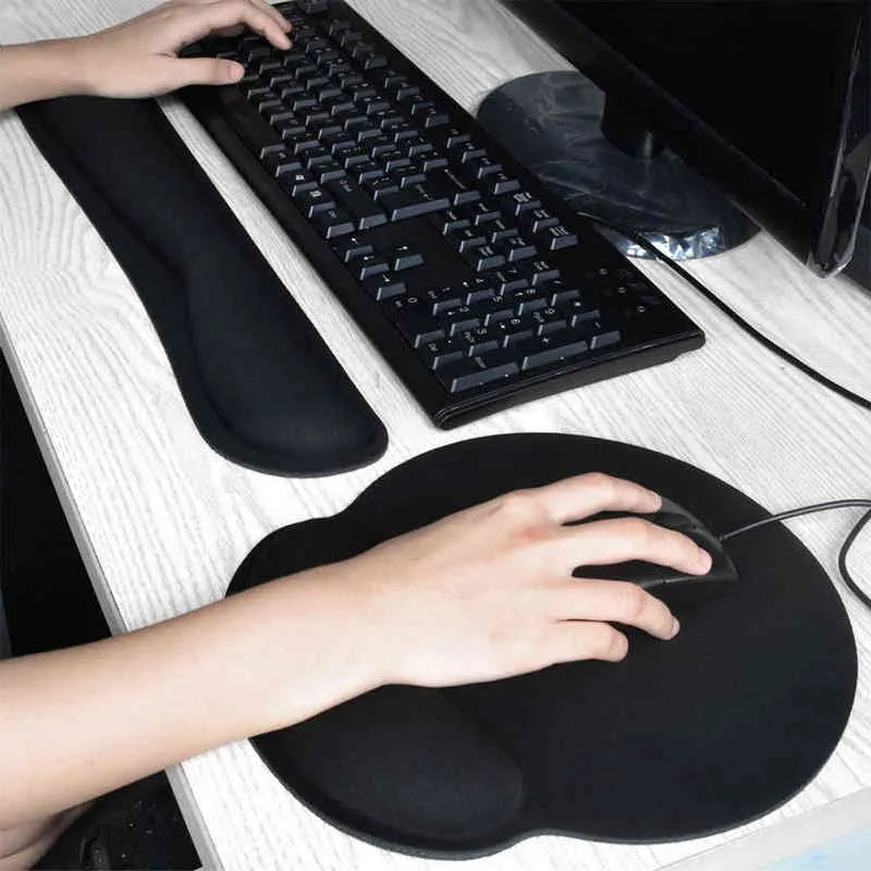 Tapis de Souris Ergonomique, Tapis Souris Repose-Poignet, Mousepad Repose -Main-Clavier Repose-Poignet-Clavier avec Mousse Mémoire Tapis-de-Clavier  Gaming pour PC et Ordinateur Portable, Arrondir : : Informatique