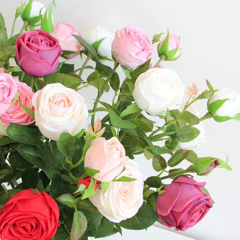 Fleurs décoratives couronnes en plastique rosette artificielle rosette séchée décor fleur pour décoration fête de mariage décorations maison salle jardin jardin