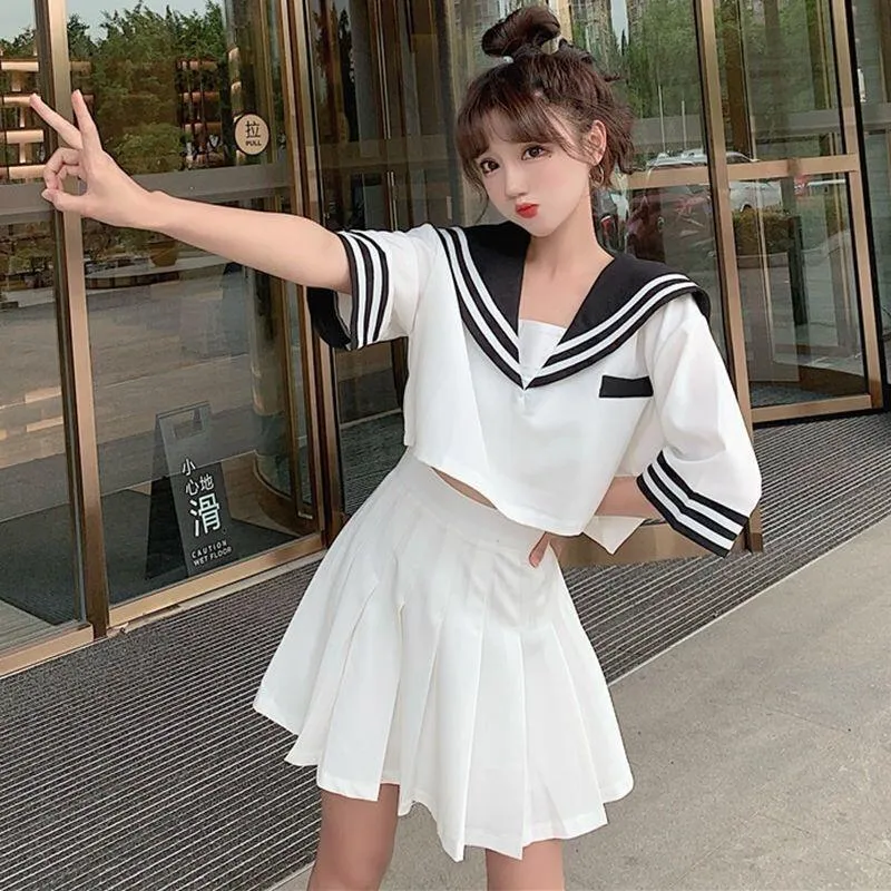 Roupas Conjunta Camisa De Uniforme De Marinheiro De Cosplay Japonês Plus  Tamanho Sexy Cores Da Escola Coreana Uiforme Tops Kawaii Salia De Duas  Peças Teenage Girl De $146,75