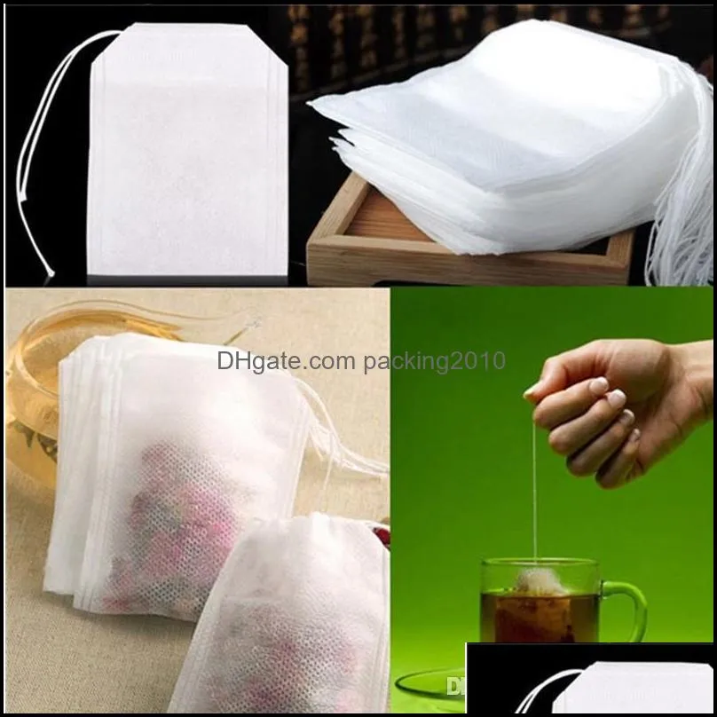 100Pcs/pack Teabags 5.5 x 7CM Empty Scented Tea Bags With String Heal Seal Filter Paper for Herb Loose Tea Bolsas c392