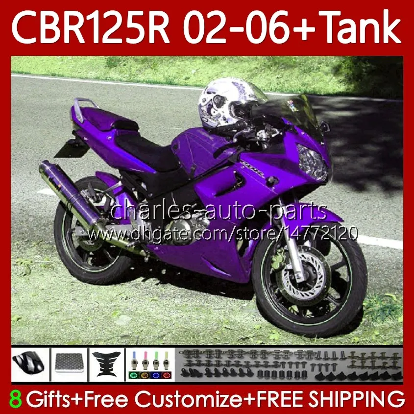 + 혼다 CBR-125 CBR 125 R All Purple CC 125R 2002-2006 Bodywork 124no.170 CBR-125R 125CC CBR125R 02 03 04 05 06 CBR125RR 2002 2002 2003 2004 2005 2006 OEM 페어링