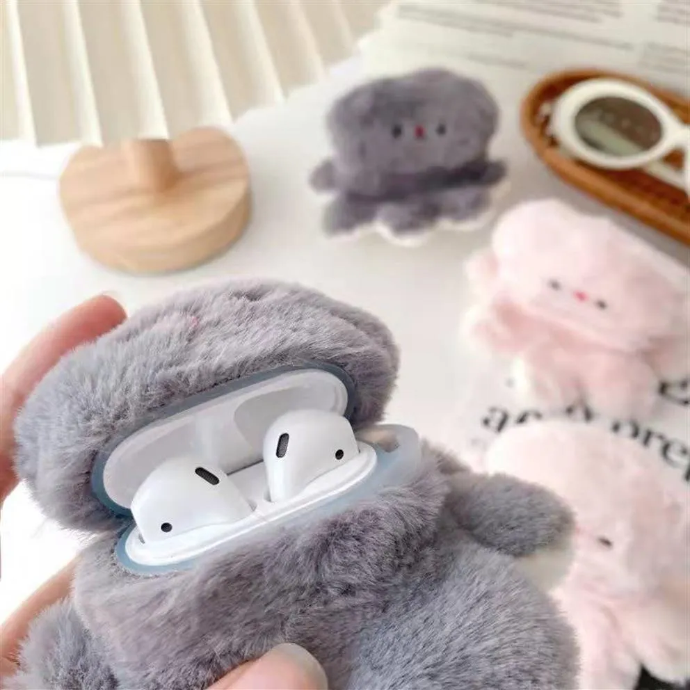 Cartoon Plush Style AirPods Pro Case Fashion Lovers Protective Cases Wireless Bluetooth Earpon Shell Fall Prevention Soft Good2979