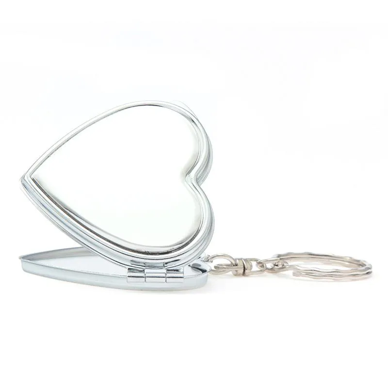 Portable Folding Mirror KeyChain Pocket Compact Makeup Cosmetic Mirror Key Ring