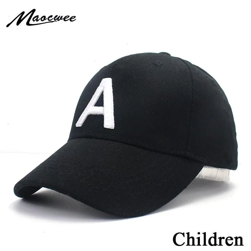 Söta barn baseball mössor baby flickor sol visir hattar pojkar snapback casquette gorras brev en broderi barn barn sommar mössa