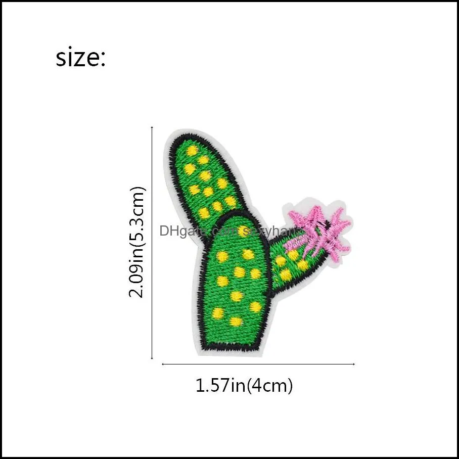 10 pcs cactus embroideredes for clothing iron on transfer applique plant for bags dress diy sew on embroidery sticker